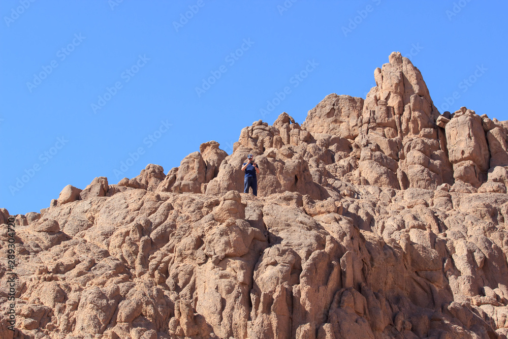 Egypt, Sinai, Mount Moses. Road on which pilgrims climb the mountain of Moses.