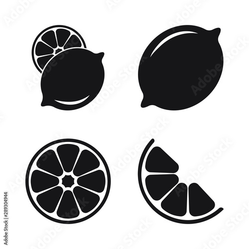 Set of lemon icons. Lemon vector icon illustration isolated on white background.