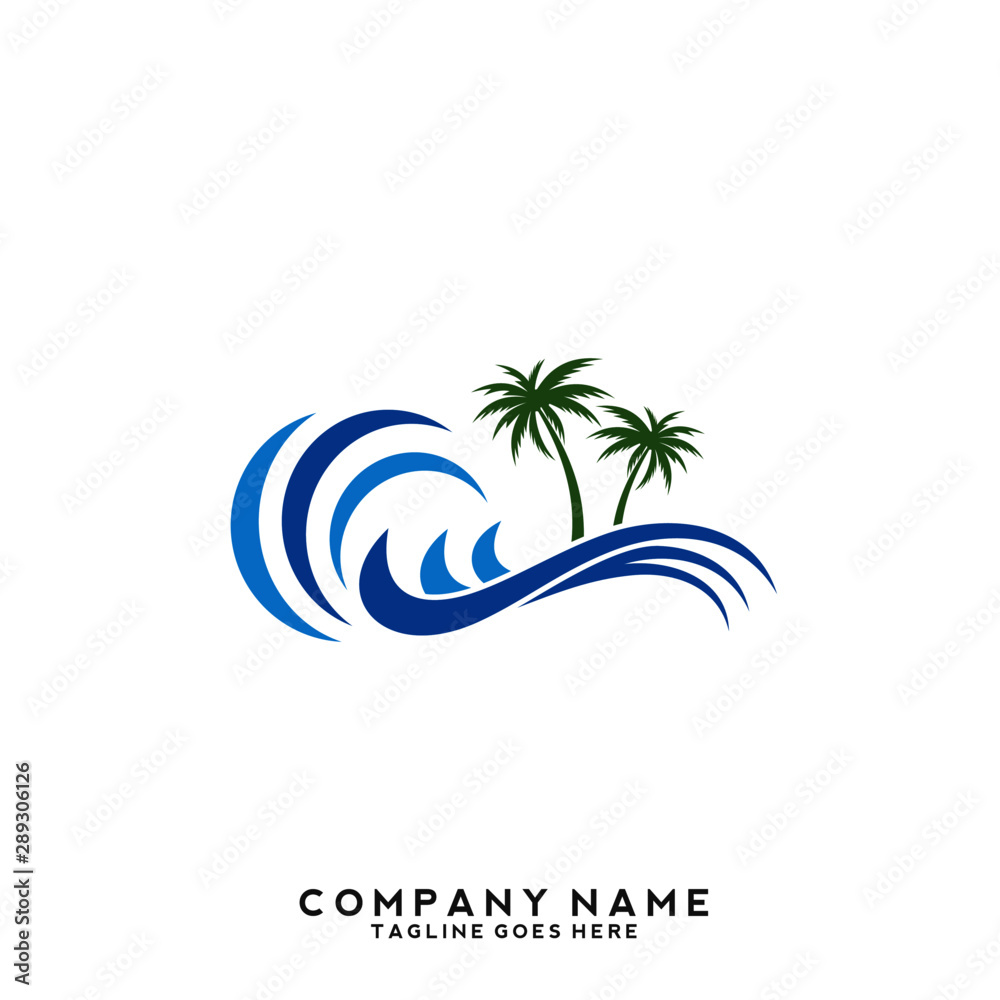 Fototapeta premium Water wave Logo Template