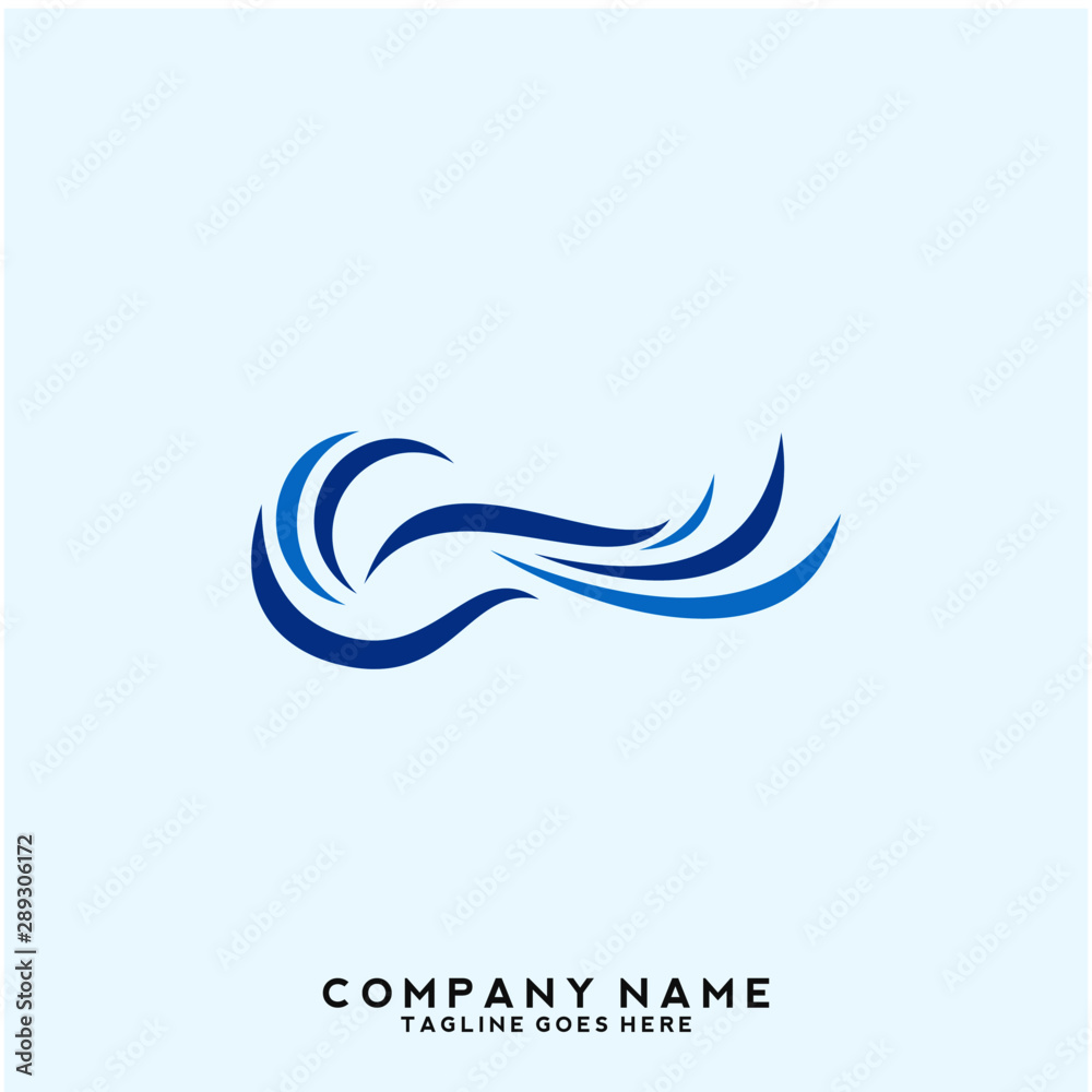 Fototapeta premium Water wave Logo Template