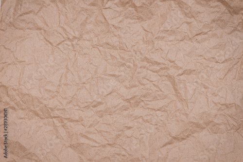 Abstract packaging craft wrinkled paper texture, background.