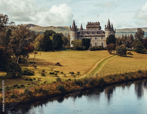 Inveraray Castle on a summer day, Inveraray, Scotland