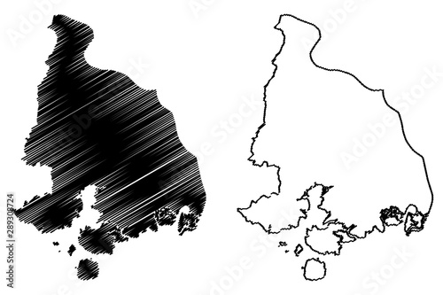 Valle Department (Republic of Honduras, Departments of Honduras) map vector illustration, scribble sketch Valle map.. photo