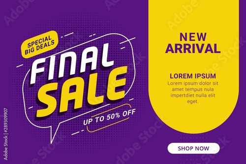 Final sale discount banner template promotion design for business