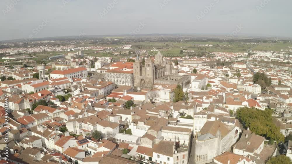 Aerial drone view of Evora city in Alentejo, Portugal Aerial drone view of Evora city in Alentejo, Portugal