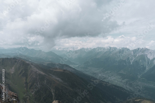 view of mountains and clouds