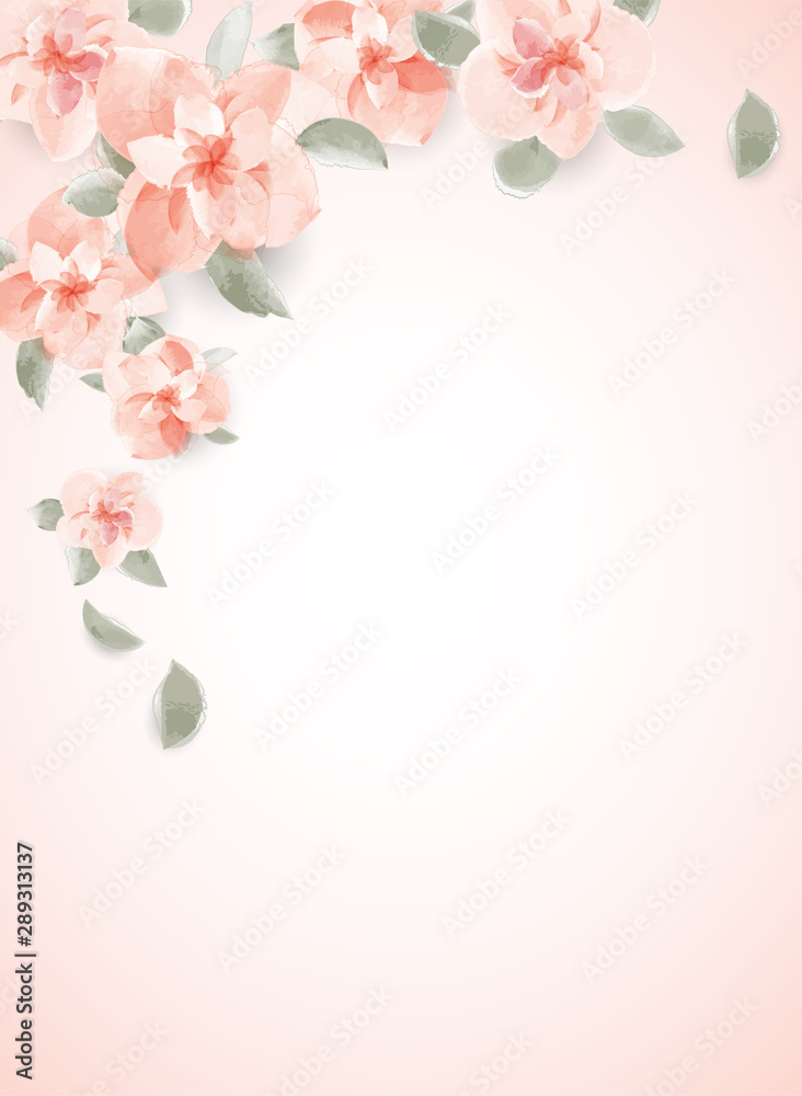 Floral spring illustration for wedding greeting text