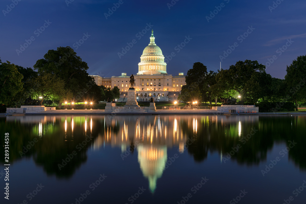 Washington DC, United States Capitol Building at night, USA.