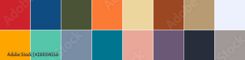 16 color swatches from Color Trend Report for Spring - Summer 2020 in banner format