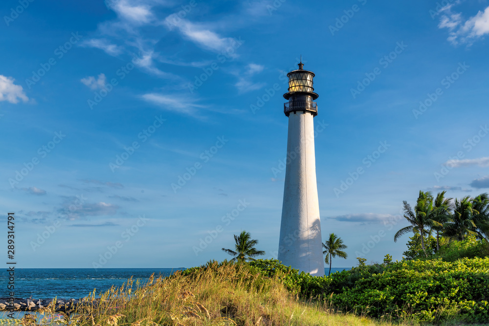 Beach Florida Lighthouse. Cape Florida Lighthouse, Key Biscayne, Miami, Florida, USA