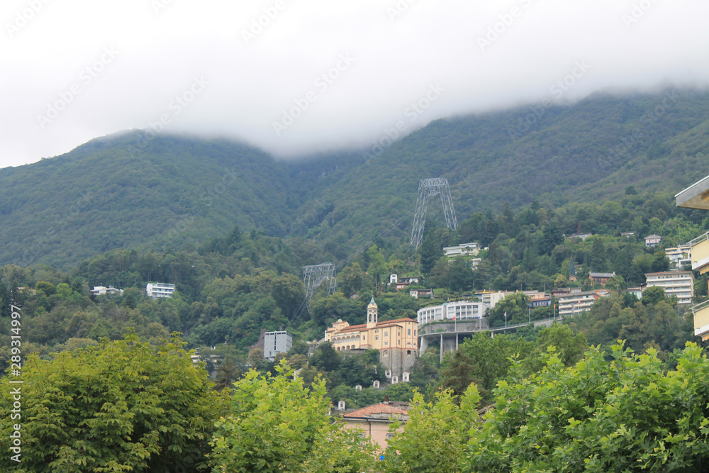view of the city center on a cloudy summer day Locarno  Switzerland