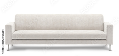 long sofa bench isolated on white background