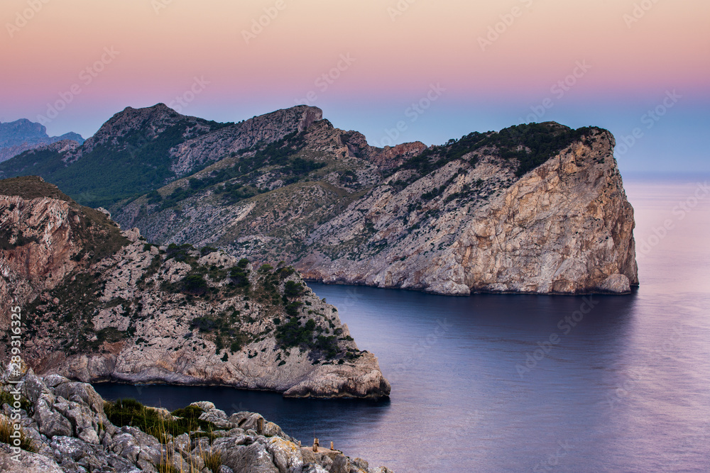 Hills near Cap Formentor in sunrise, Mallorca