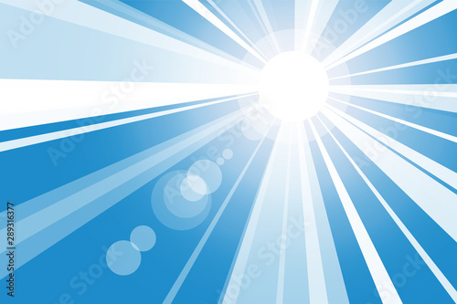 Bright ray abstract and light blue background, vector and illustration.