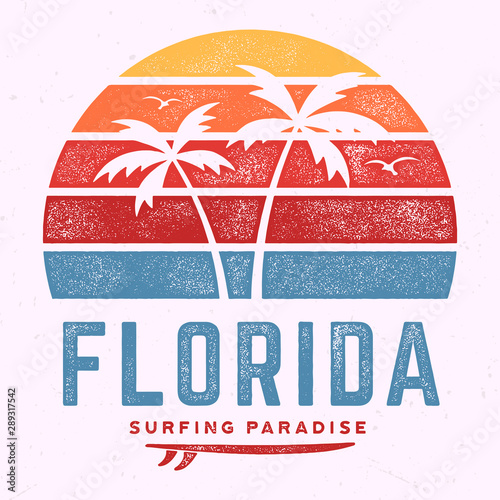 Florida Surfing Paradise - Tee Design For Printing