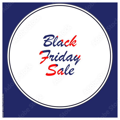 black friday sale badge. red and navy blue sentence in a circle on navy blue background. Fully editable vector format