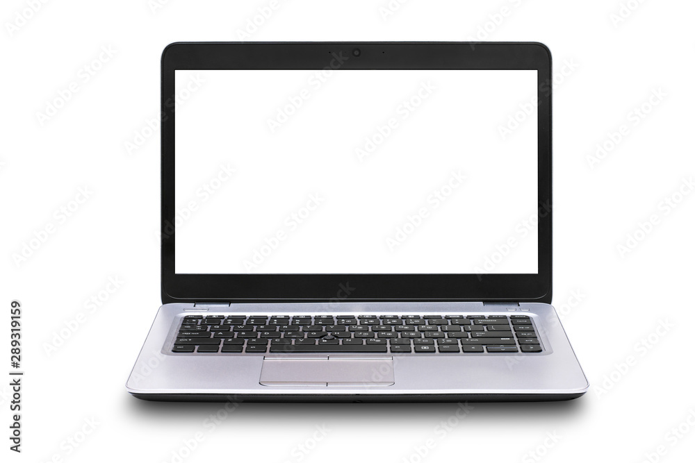 Laptop computer with blank screen isolated on white background. Clipping Path include in this image. Laptop computer with blank screen isolated on white background. Clipping Path include in this image.