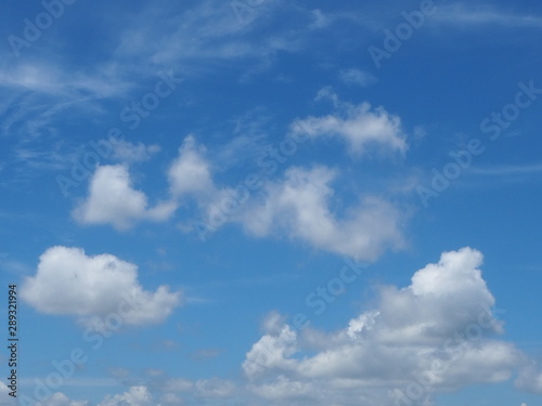 Beautiful sky in thailand. Beautiful Blue Sky Background with White Clouds. The blue backdrop has some clouds.