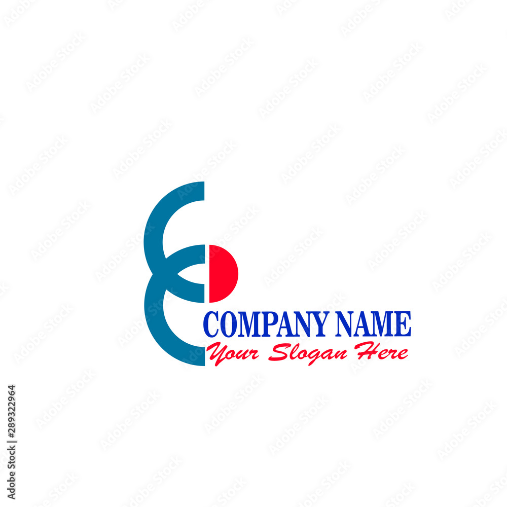 abstract logo letter e with semicircular symbols bound together abstract logo letter e with semicircular symbols bound together