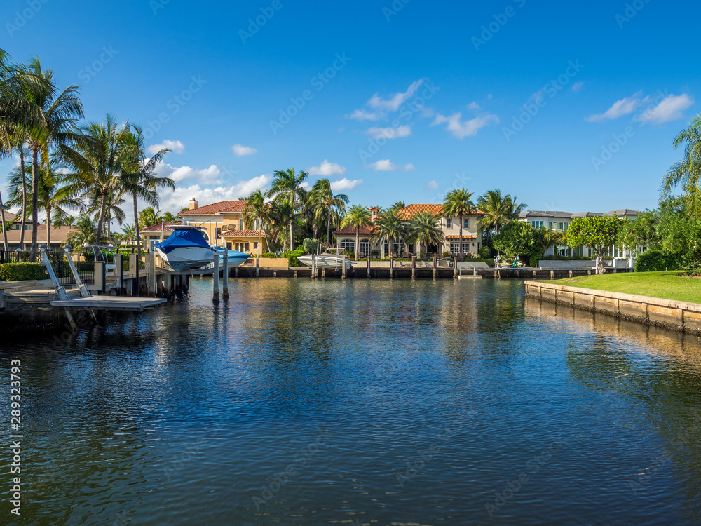 Waterfront neighbourhood in South Florida