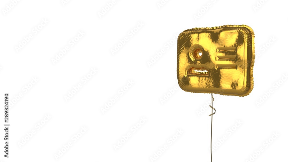 gold balloon symbol of address card on white background