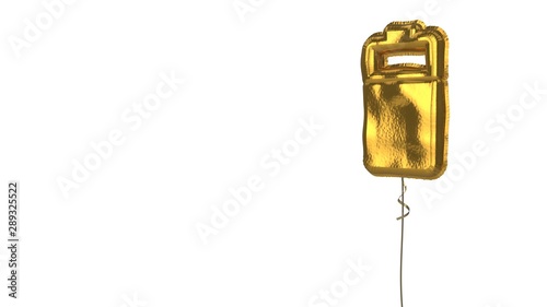 gold balloon vertical symbol of two third charged battery on white background
