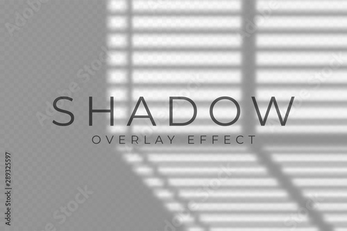 Shadow overlay effect. Transparent soft light and shadows from windows and jalouse. Mockup of transparent shadow overlay effect and natural lightning