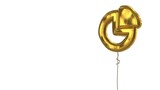 gold balloon symbol of pie chart on white background