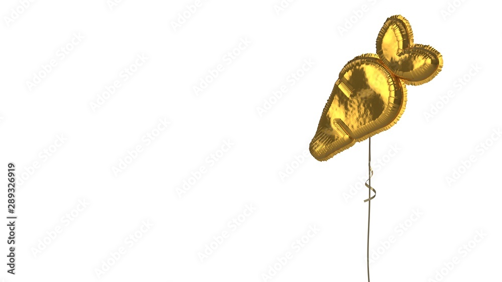 gold balloon symbol of carrot on white background