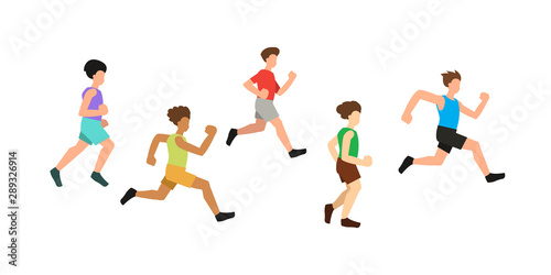 Vector illustration of running men for design.