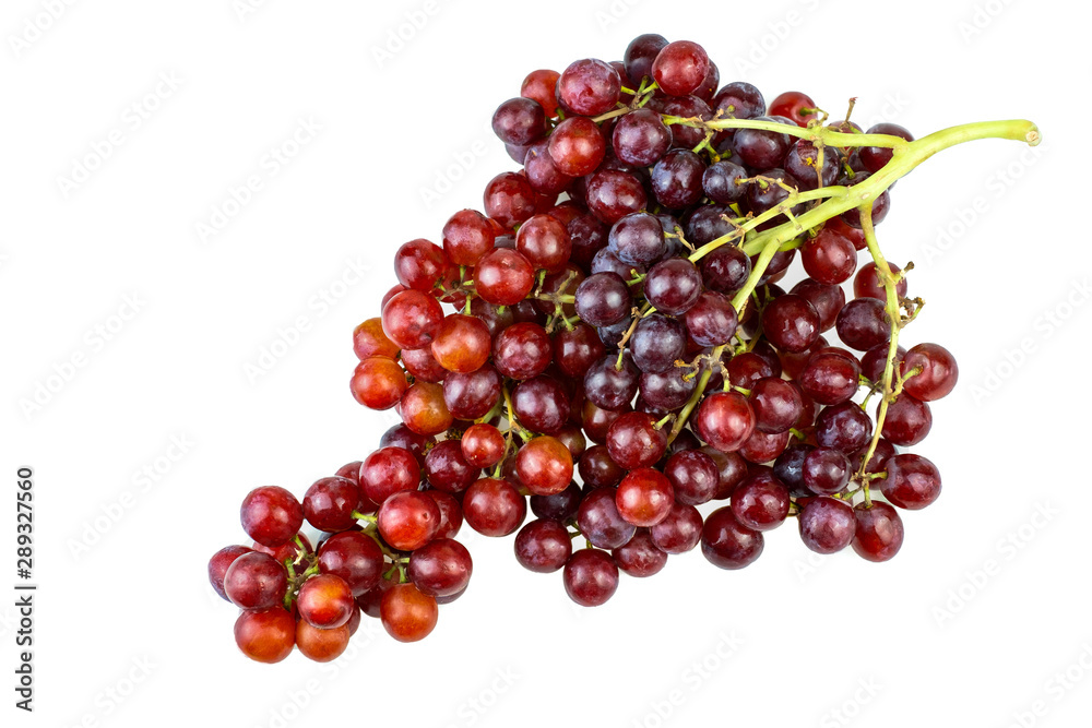 Ripe red grape bunch isolated at white blackground Ripe red grape bunch isolated at white blackground