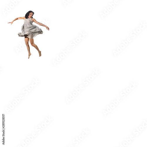 Female Model Dancing with White Bachground