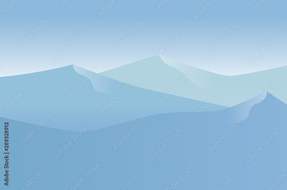 Background of snowy mountains with shadow. Winter mountains