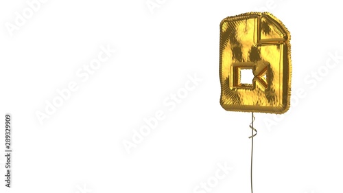 gold balloon symbol of file video on white background