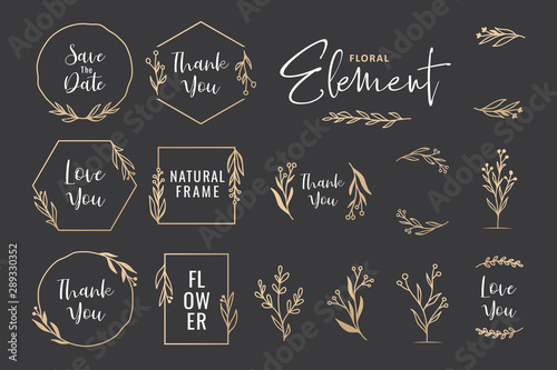 Beautiful hand drawn floral wreath vector collection