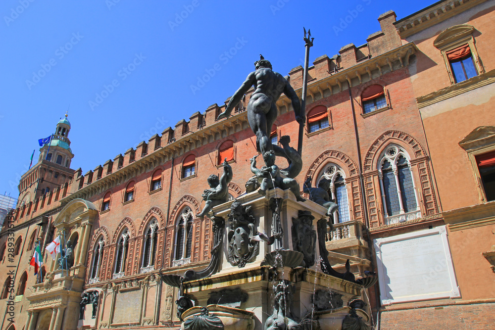 Neptune with his trident, Bologna, Italy.