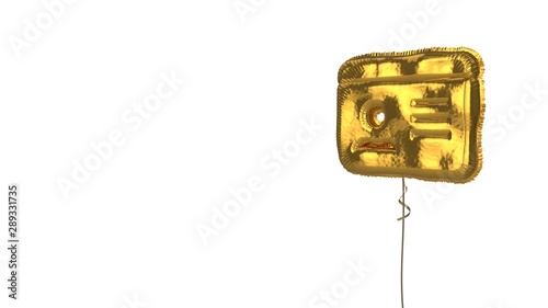 gold balloon symbol of id card on white background