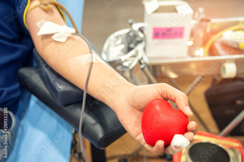 Fotografía Blood donor at donation, transfusion