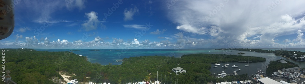 panorama of ocean and landscape