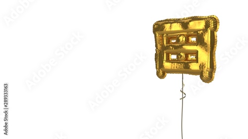 gold balloon symbol of nightstand on white background