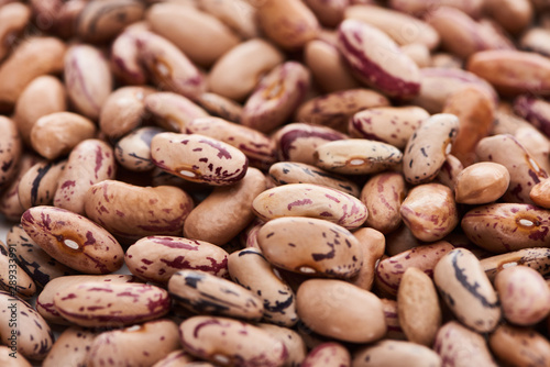 close up view of unprocessed pinto beans