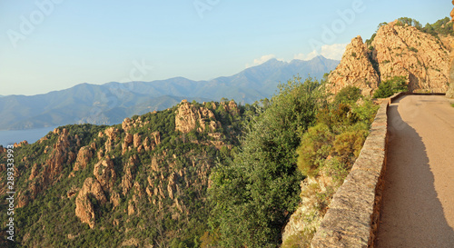 View of Bdlands called Calanche in Corsica Island photo