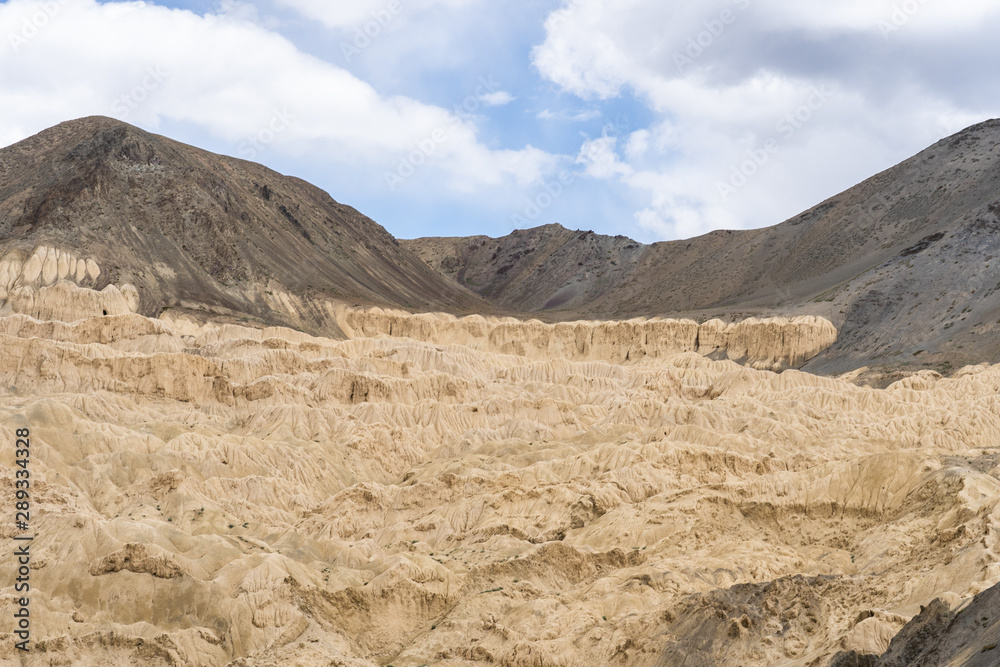 Shockingly desolate Moonland landscape at Lamayuru, in Ladakh, India