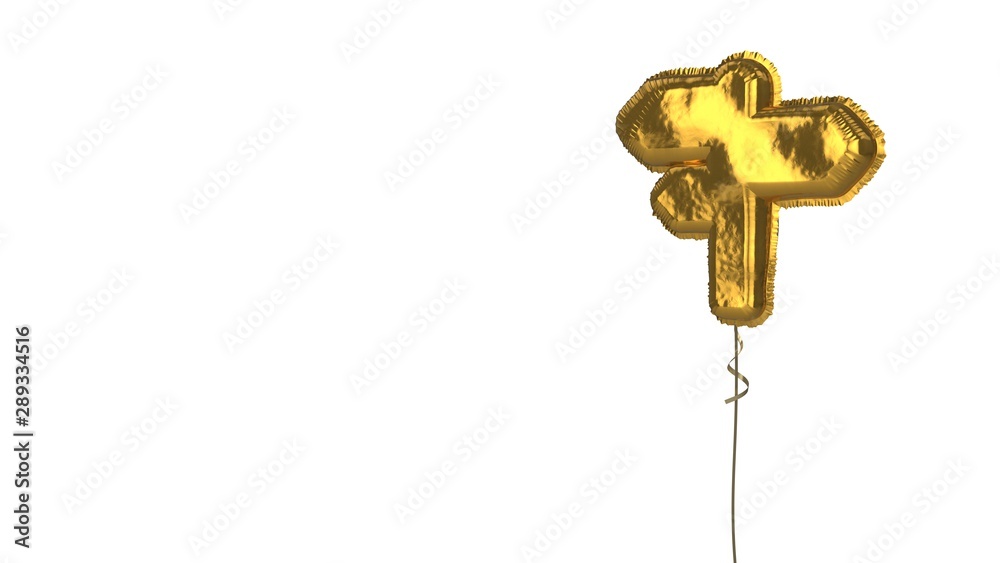 gold balloon symbol of pointer on white background gold balloon symbol of pointer on white background