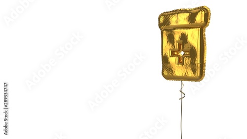 gold balloon symbol of prescription bottle  on white background