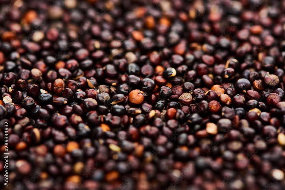 close up view of unprocessed organic black quinoa close up view of unprocessed organic black quinoa