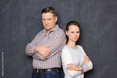Portrait of angry and disgruntled couple after quarrel