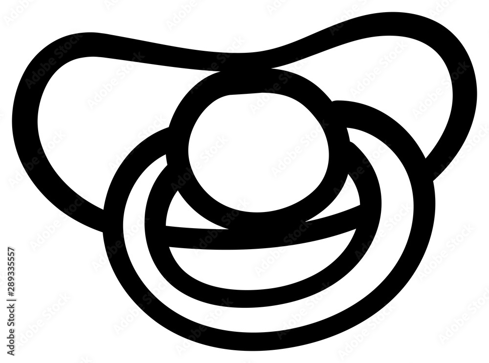 Lined baby's dummy icon on a white background Lined baby's dummy icon on a white background