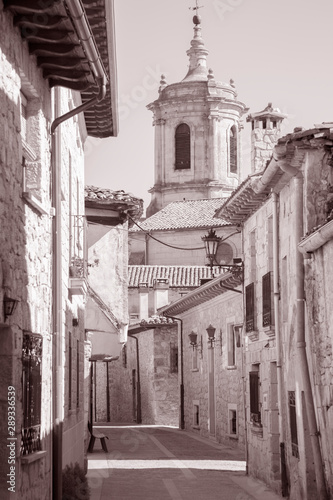 Church Tower and Street  Santo Domingo de Silos  Burgos