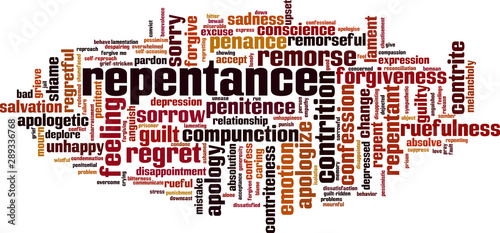 Obraz na plátně Repentance word cloud